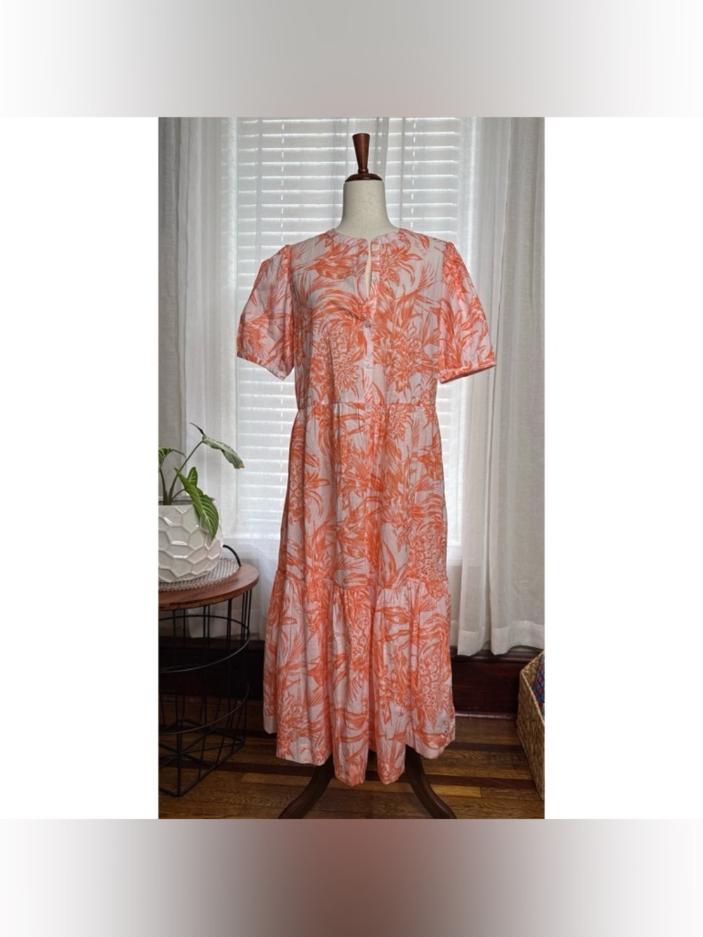 Tommy Hilfiger Tropical Print Midi Dress Size Small
